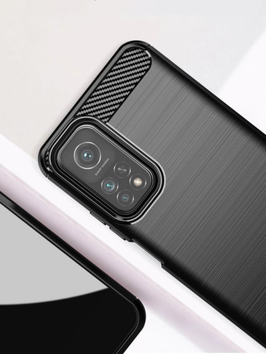 Brodef Carbon Силиконовый чехол для Xiaomi Mi 10T черный