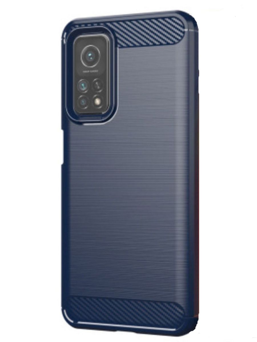 Brodef Carbon Силиконовый чехол для Xiaomi Mi 10T синий