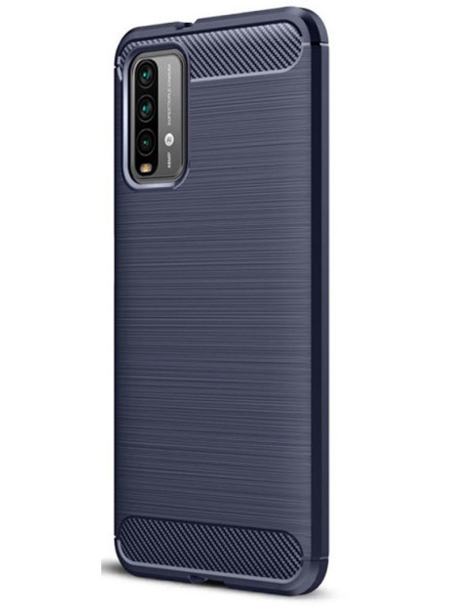 Brodef Carbon Силиконовый чехол для Xiaomi Poco M3 синий