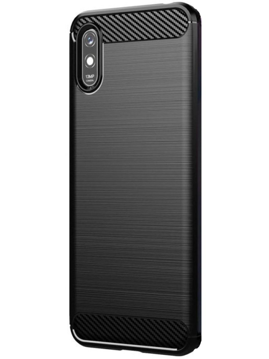 Brodef Carbon Силиконовый чехол для Xiaomi Redmi 9A черный