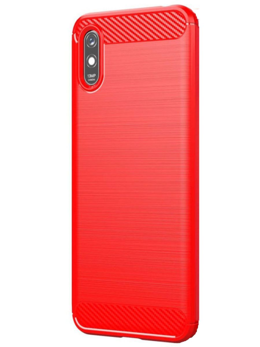Brodef Carbon Силиконовый чехол для Xiaomi Redmi 9A красный