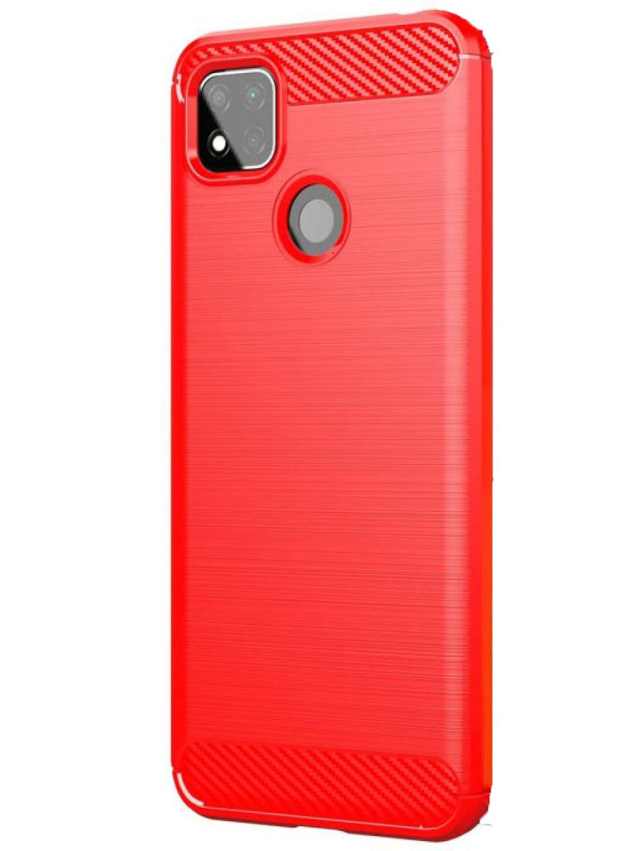 Brodef Carbon Силиконовый чехол для Xiaomi Redmi 9C красный