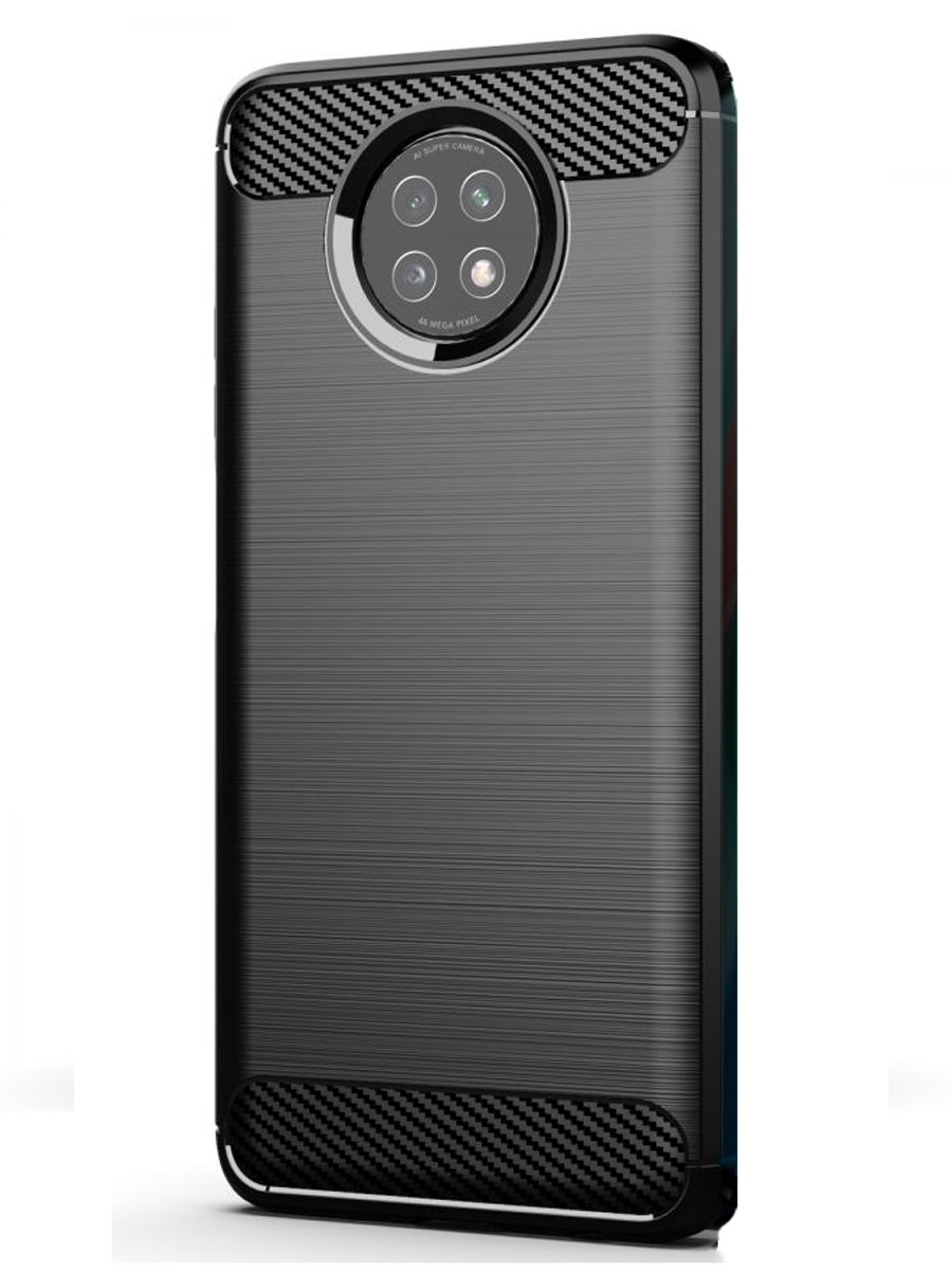 Brodef Carbon Силиконовый чехол для Xiaomi Redmi Note 9T Черный