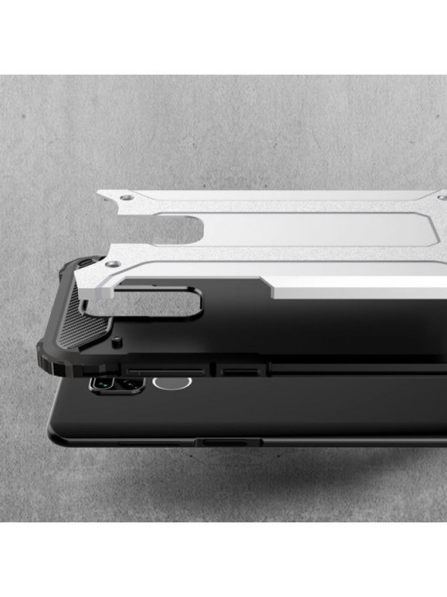 Brodef Delta противоударный чехол для Xiaomi Redmi Note 9 серебристый