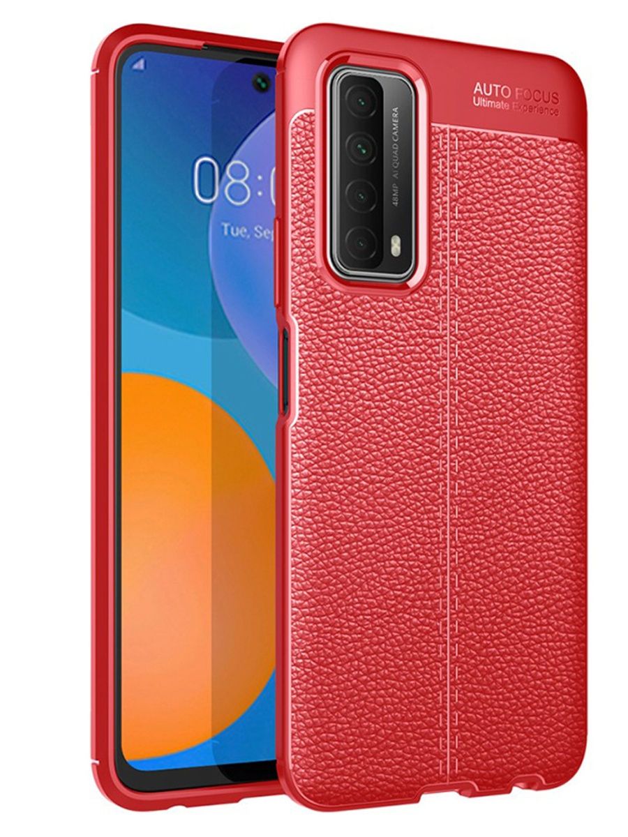 Brodef Fibre силиконовый чехол для Huawei P smart 2021 Красный