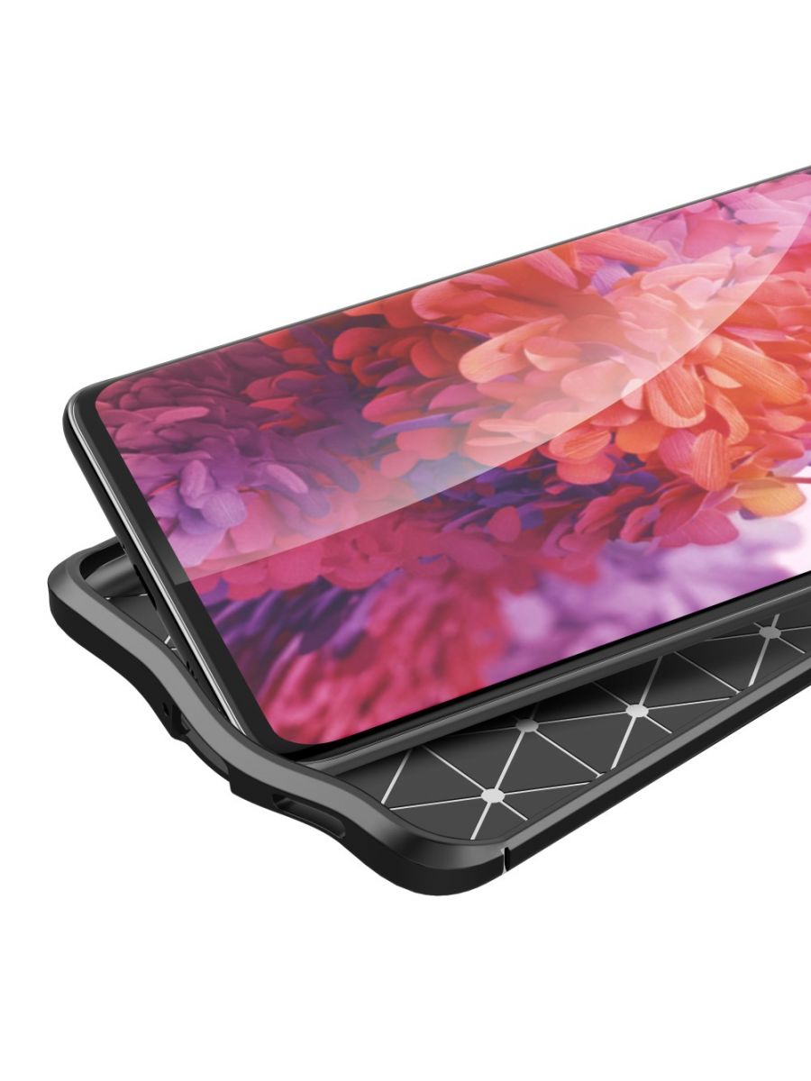 Brodef Fibre силиконовый чехол для Samsung Galaxy S21 Ultra Черный