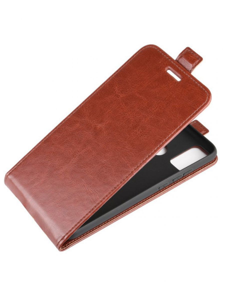 Brodef Flip вертикальный эко кожаный чехол книжка Huawei Honor 9X lite коричневый