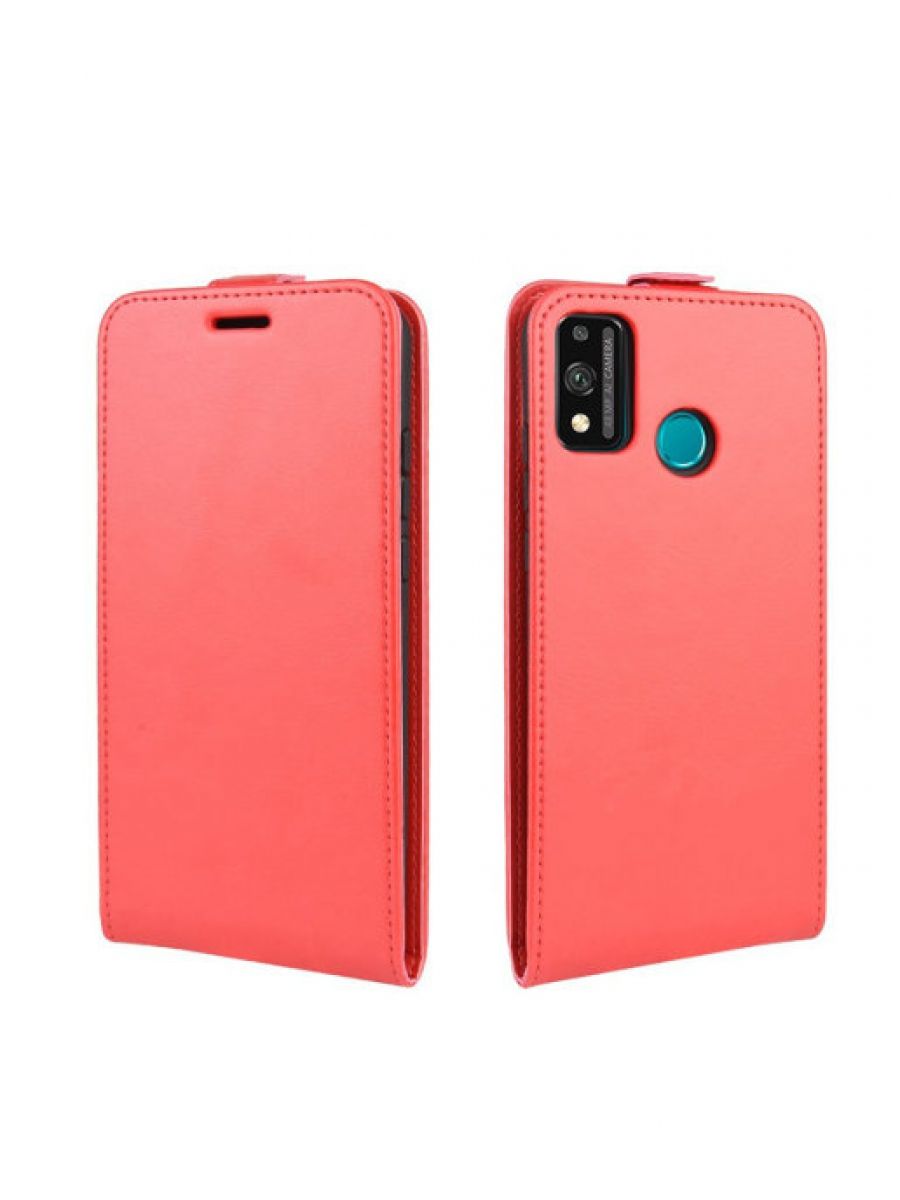 Brodef Flip вертикальный эко кожаный чехол книжка Huawei Honor 9X lite красный