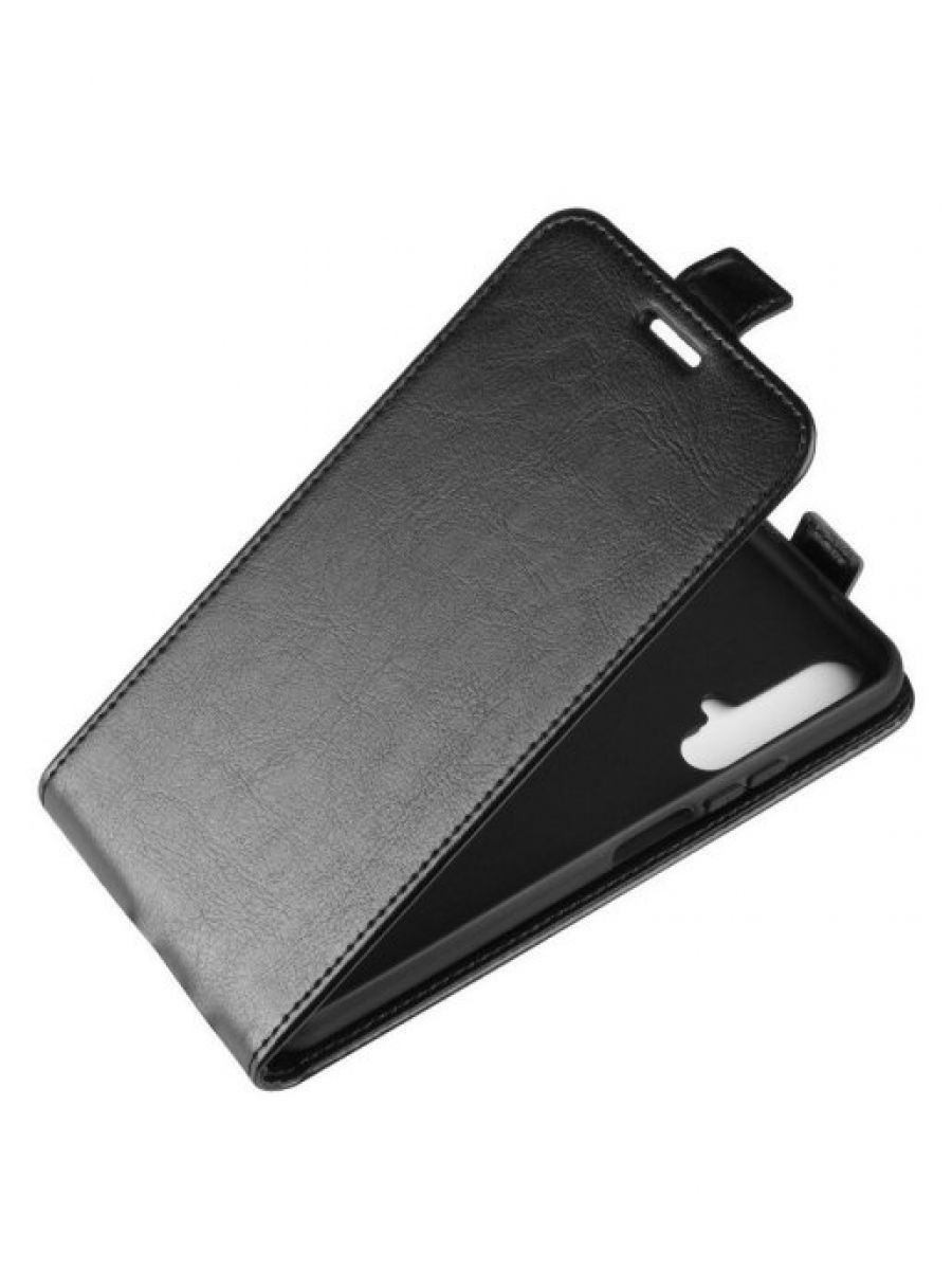 Brodef Flip вертикальный эко кожаный чехол книжка Huawei Nova 5T / Honor 20 Черный