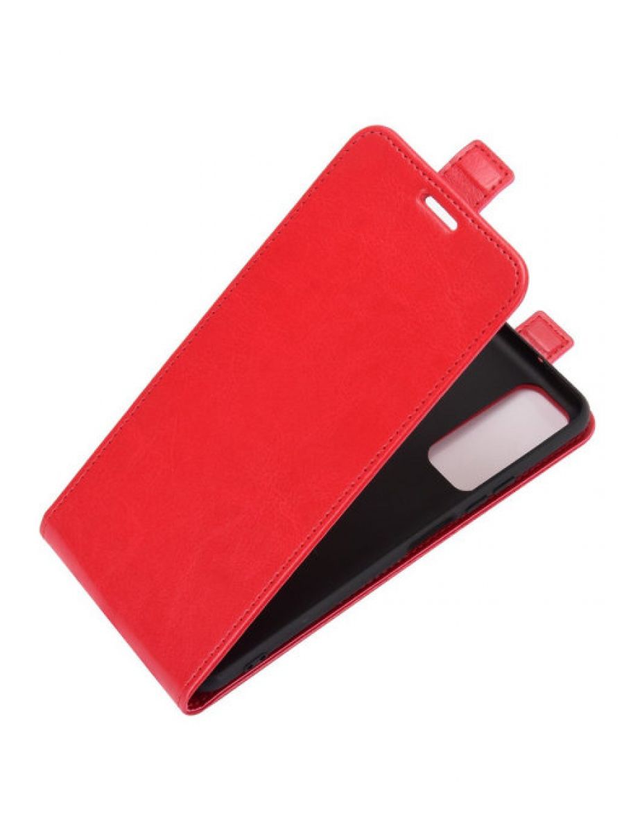 Brodef Flip вертикальный эко кожаный чехол книжка Huawei P Smart 2021 красный