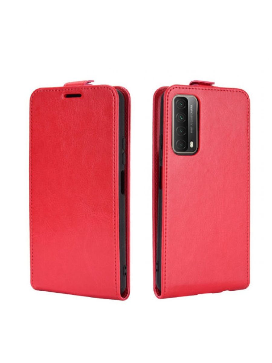 Brodef Flip вертикальный эко кожаный чехол книжка Huawei P Smart 2021 красный