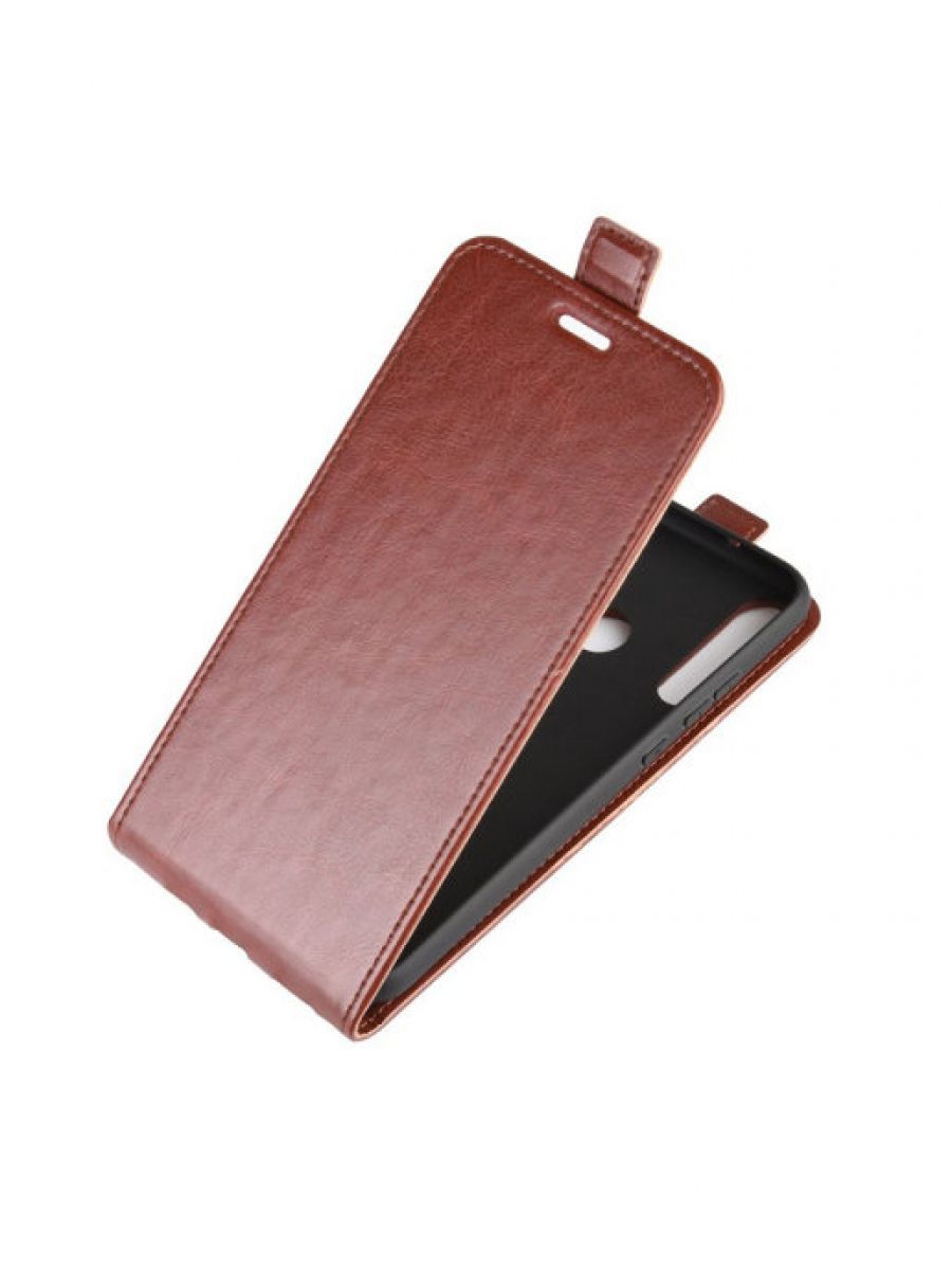 Brodef Flip вертикальный эко кожаный чехол книжка Huawei P40 lite E / Honor 9C коричневый