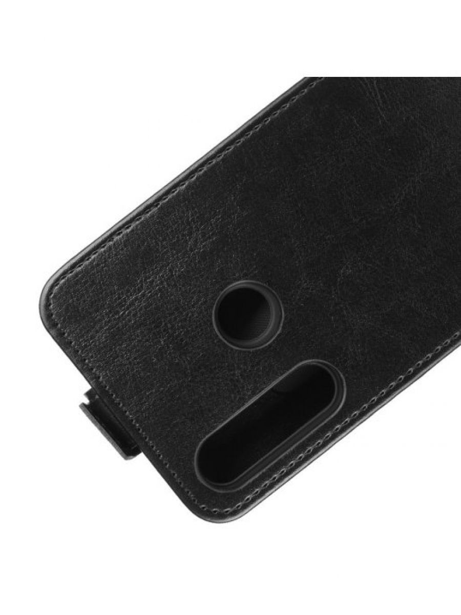 Brodef Flip вертикальный эко кожаный чехол книжка Huawei Y6p черный