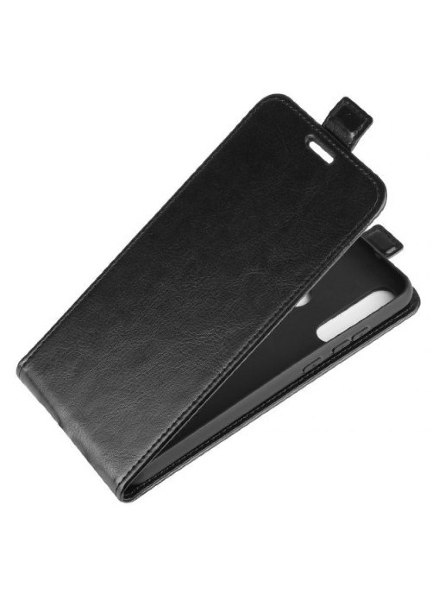 Brodef Flip вертикальный эко кожаный чехол книжка Huawei Y6p черный