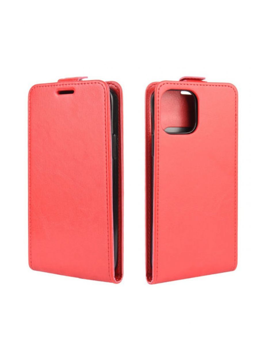Brodef Flip вертикальный эко кожаный чехол книжка iPhone 12 Pro Max красный