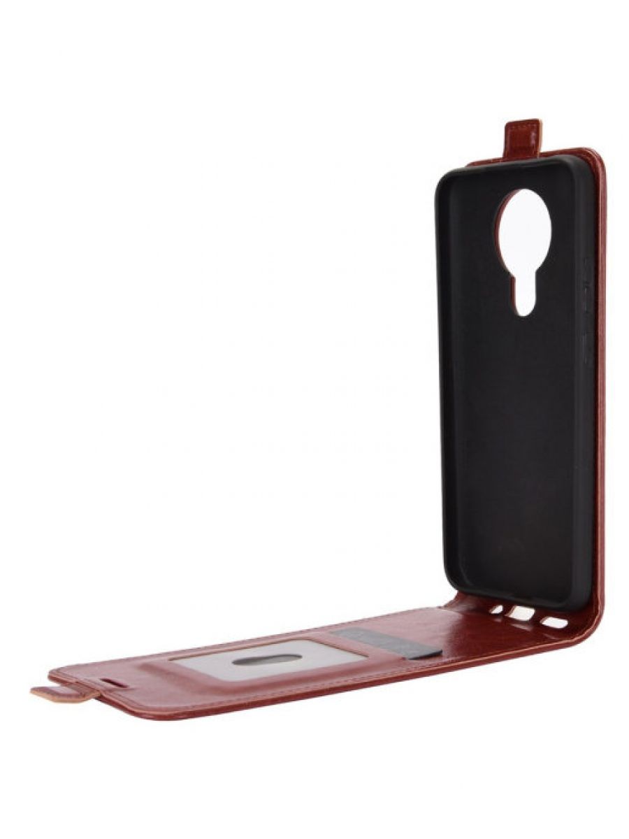 Brodef Flip вертикальный эко кожаный чехол книжка Nokia 3.4 коричневый