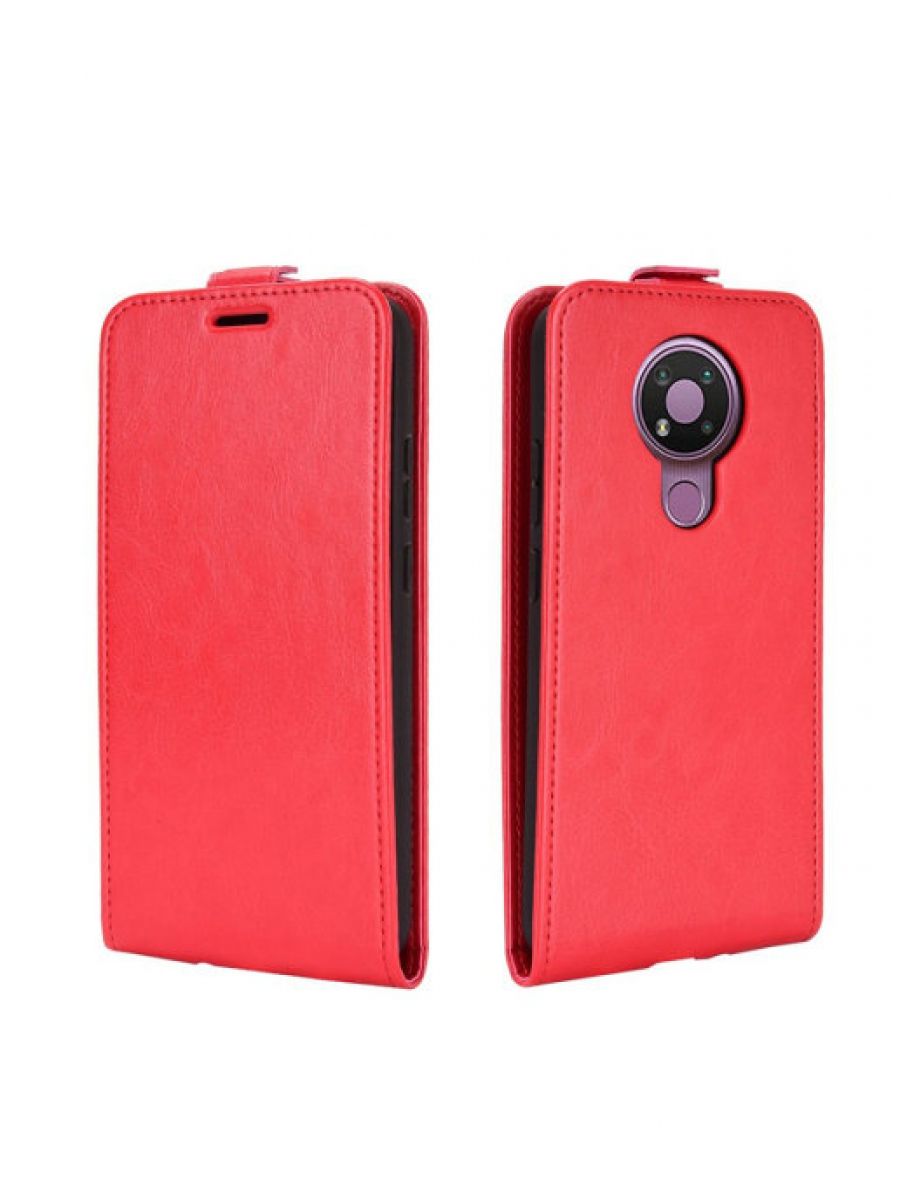 Brodef Flip вертикальный эко кожаный чехол книжка Nokia 3.4 красный