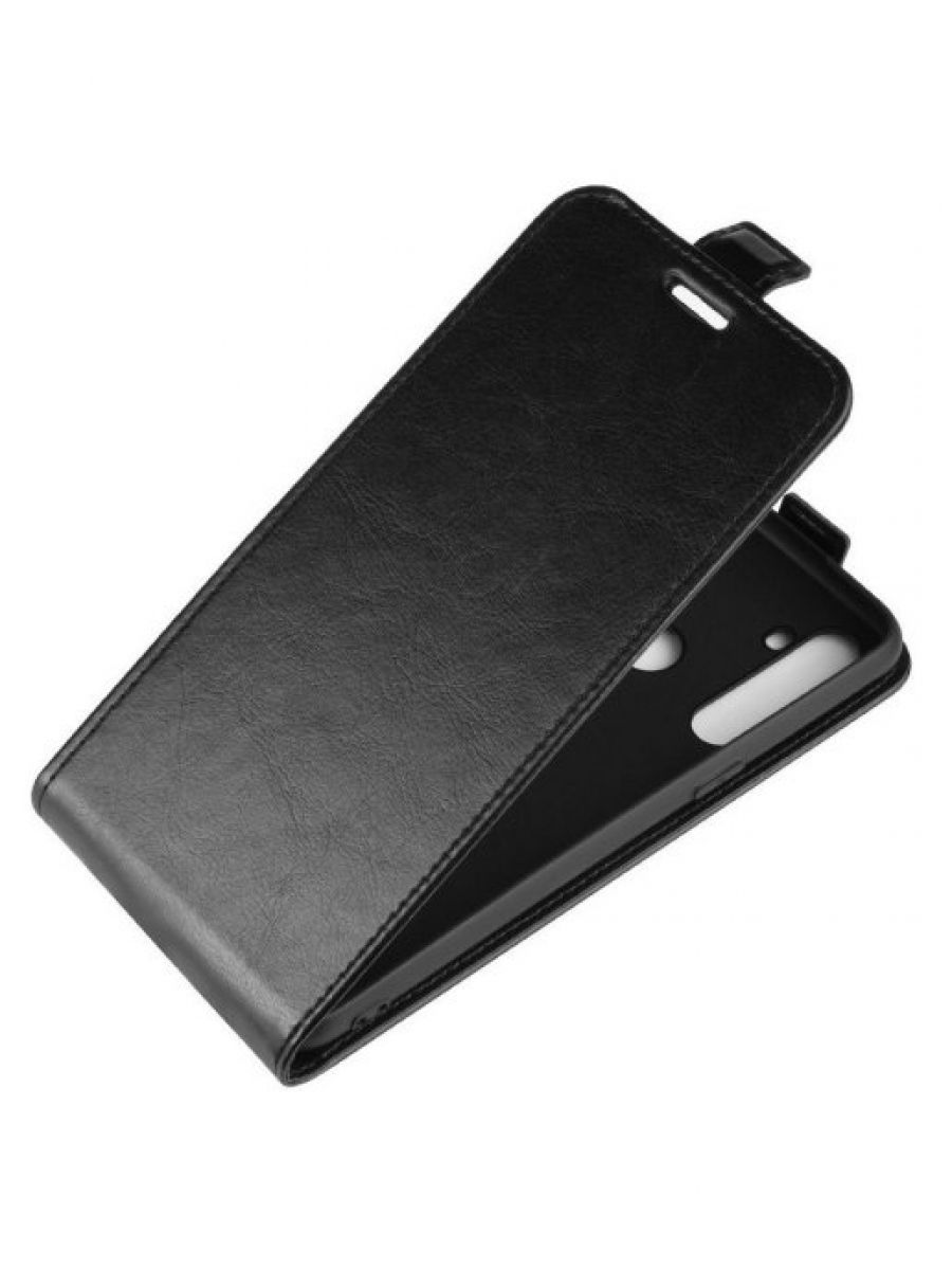 Brodef Flip вертикальный эко кожаный чехол книжка Realme 5 Pro Черный