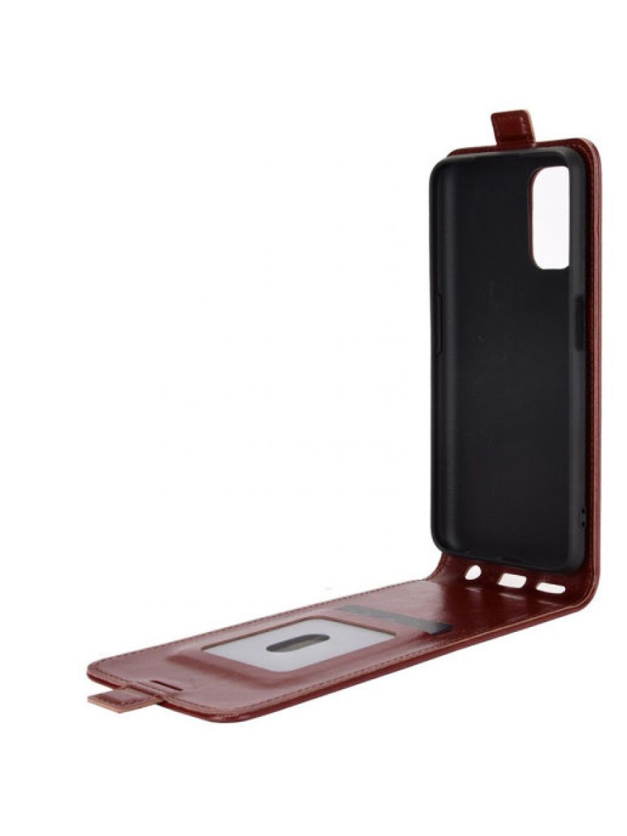 Brodef Flip вертикальный эко кожаный чехол книжка Realme 7 коричневый