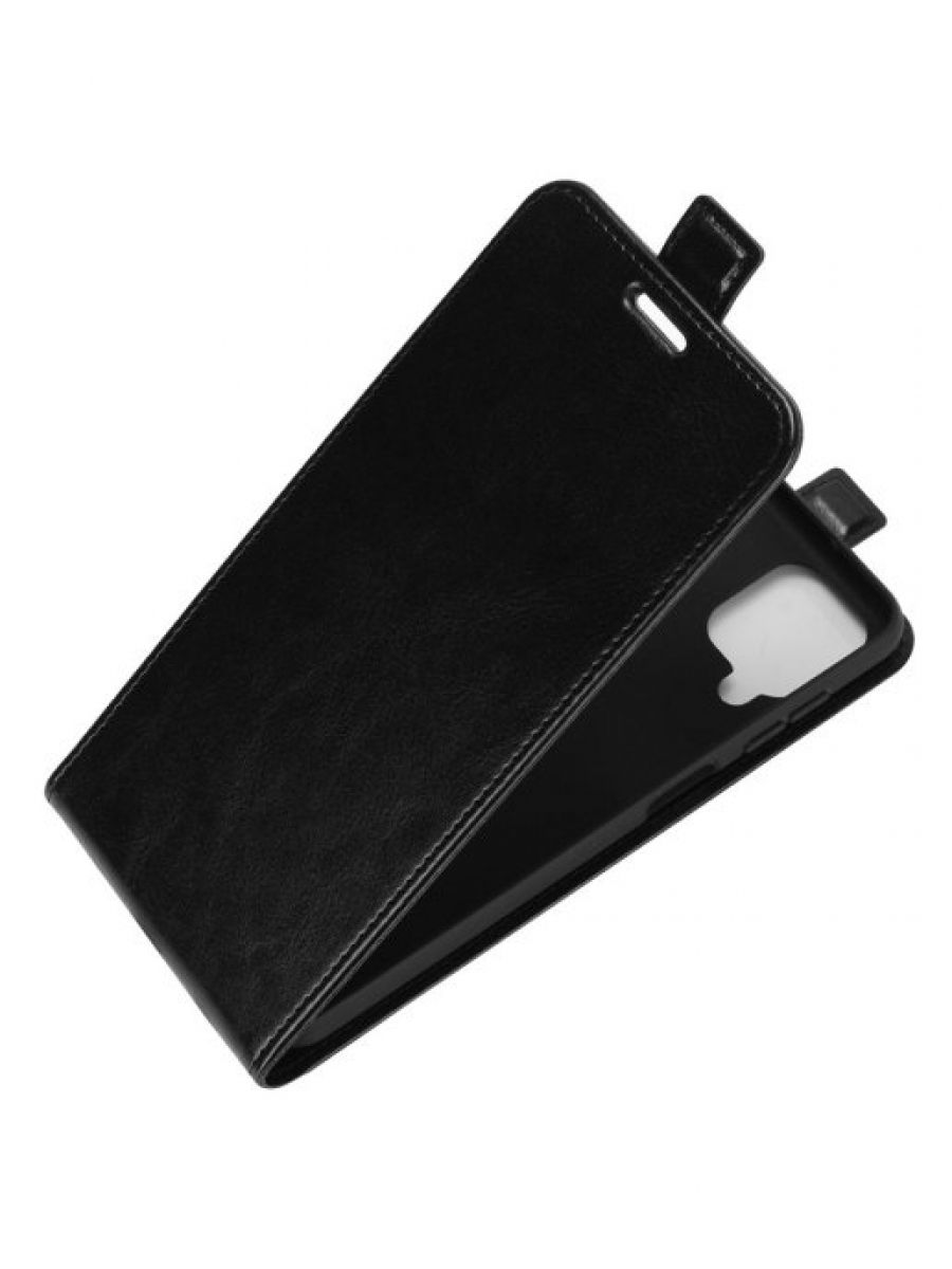 Brodef Flip вертикальный эко кожаный чехол книжка Samsung Galaxy A12 черный