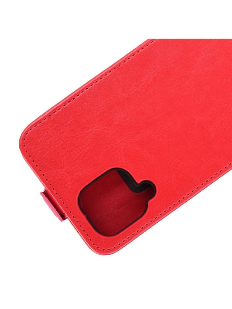 Brodef Flip вертикальный эко кожаный чехол книжка Samsung Galaxy A12 красный