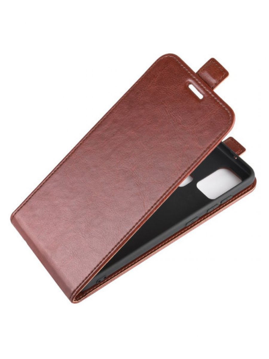 Brodef Flip вертикальный эко кожаный чехол книжка Samsung Galaxy A21s коричневый