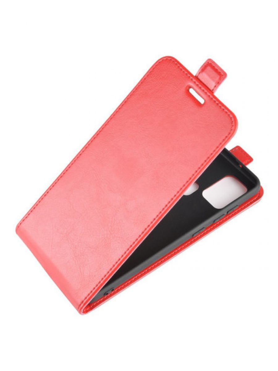 Brodef Flip вертикальный эко кожаный чехол книжка Samsung Galaxy A21s красный