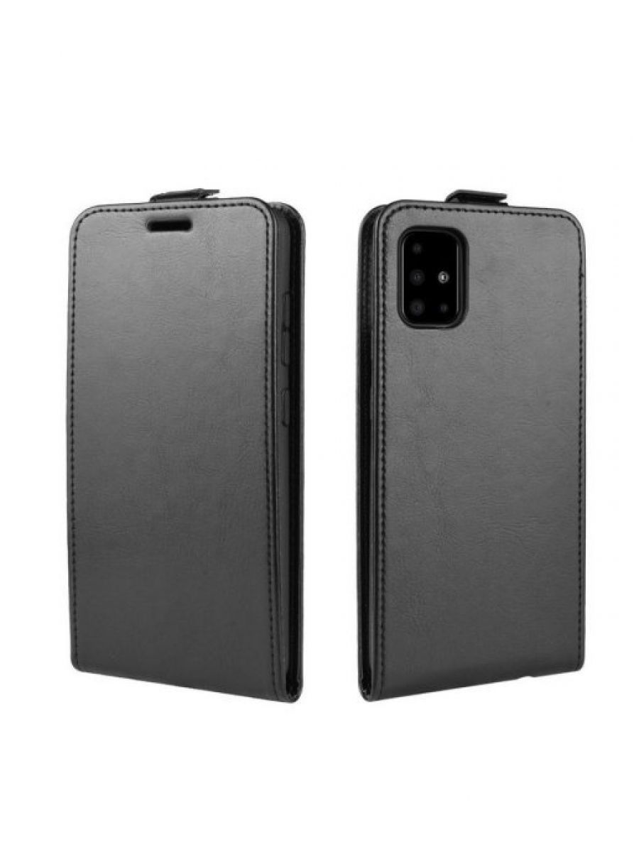 Brodef Flip вертикальный эко кожаный чехол книжка Samsung Galaxy A51 Черный