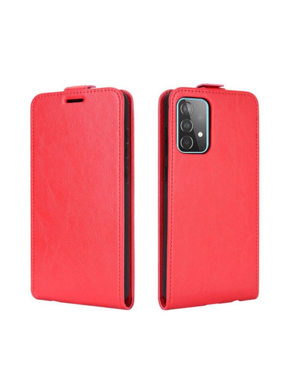 Brodef Flip вертикальный эко кожаный чехол книжка Samsung Galaxy A52 5G красный