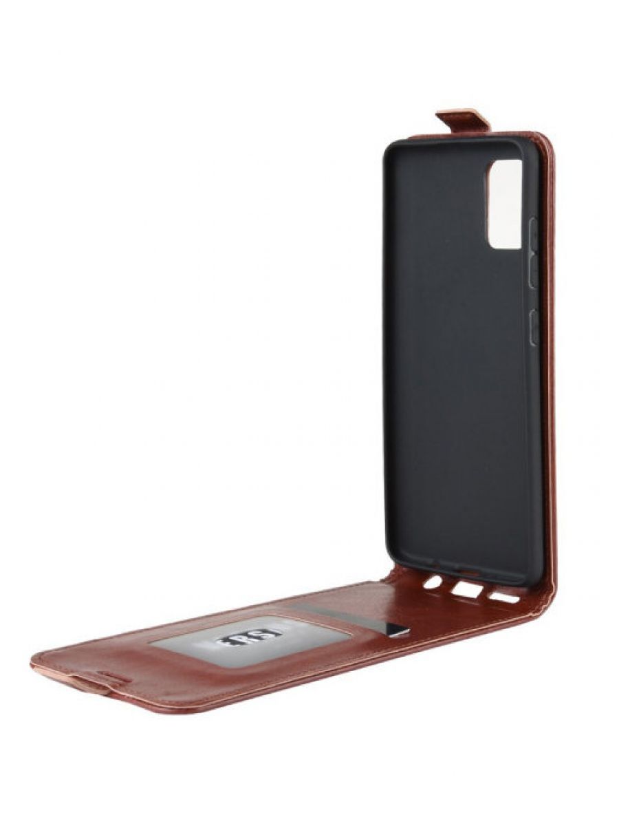 Brodef Flip вертикальный эко кожаный чехол книжка Samsung Galaxy A71 коричневый