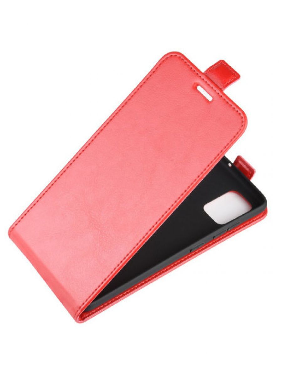 Brodef Flip вертикальный эко кожаный чехол книжка Samsung Galaxy A71 красный