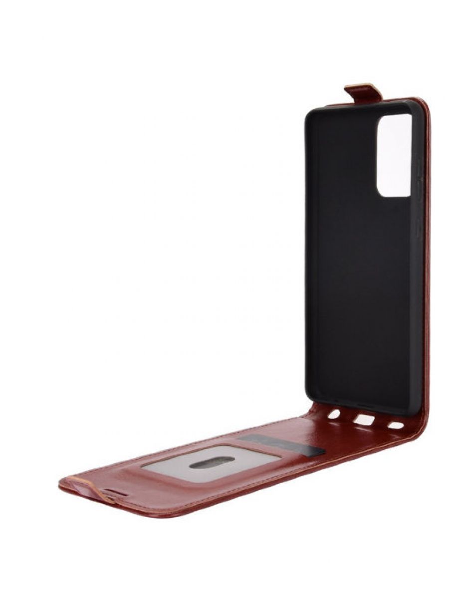 Brodef Flip вертикальный эко кожаный чехол книжка Samsung Galaxy A72 5G коричневый
