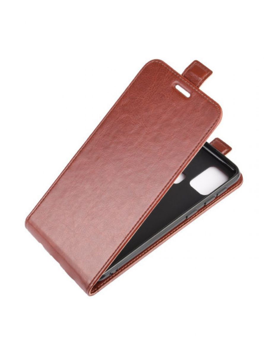 Brodef Flip вертикальный эко кожаный чехол книжка Samsung Galaxy M31 коричневый