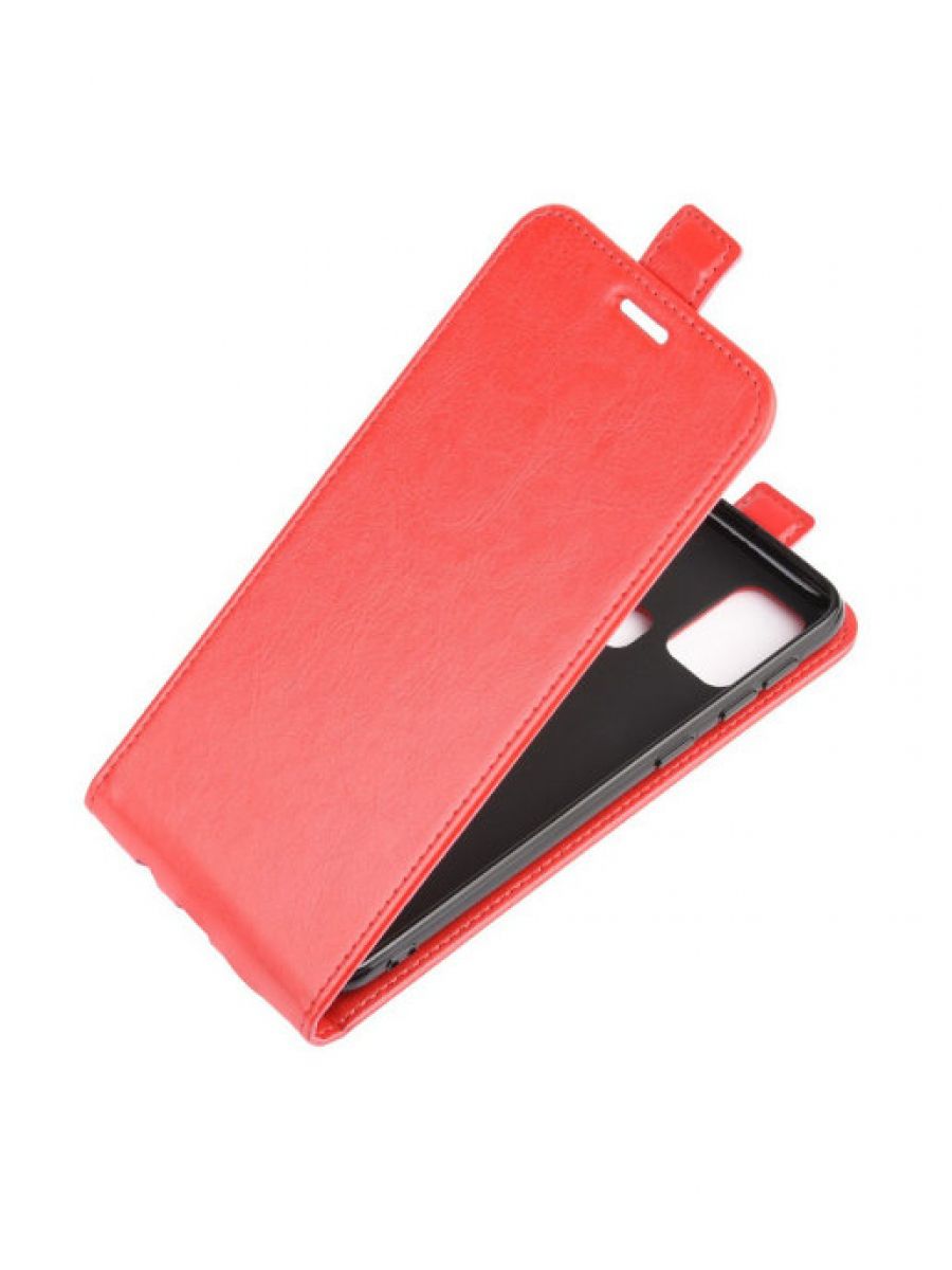 Brodef Flip вертикальный эко кожаный чехол книжка Samsung Galaxy M31 красный