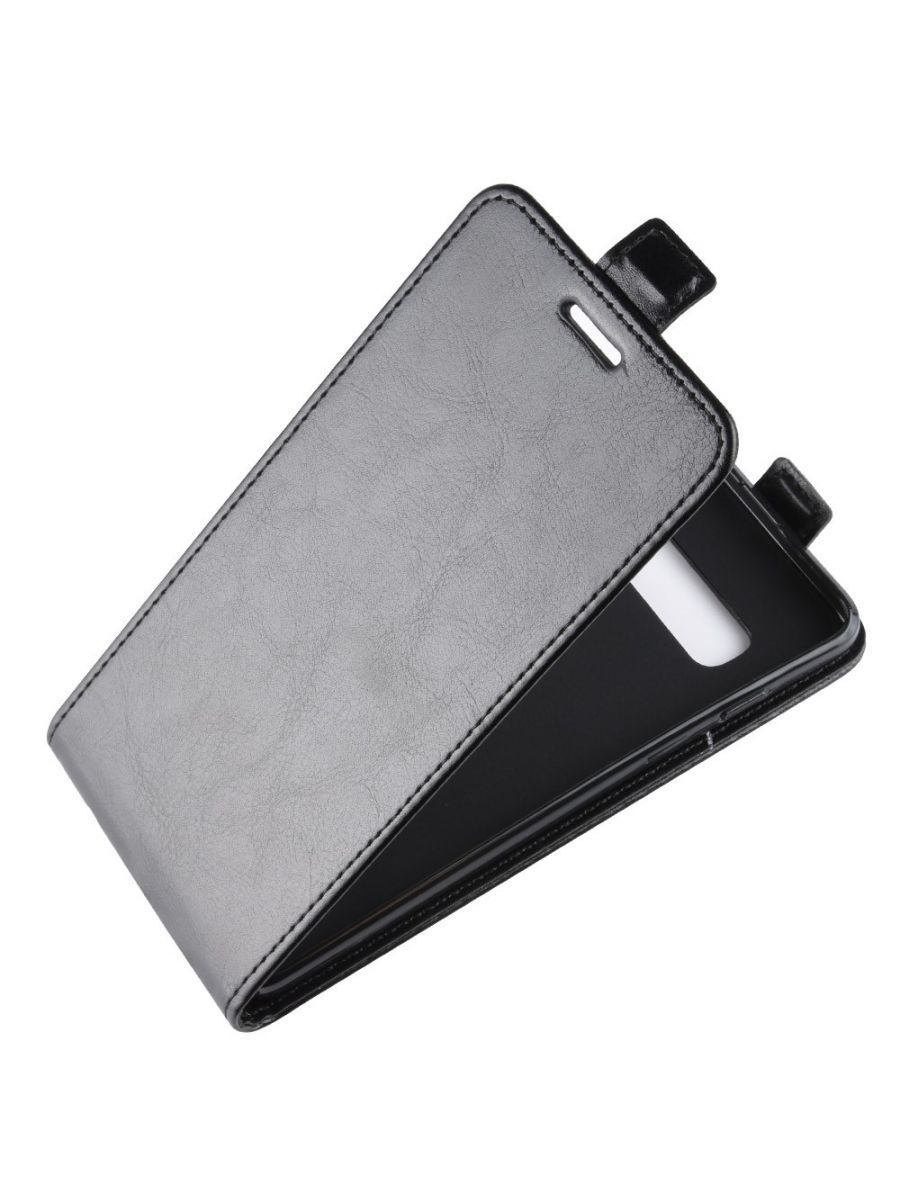 Brodef Flip вертикальный эко кожаный чехол книжка Samsung Galaxy S10 Черный