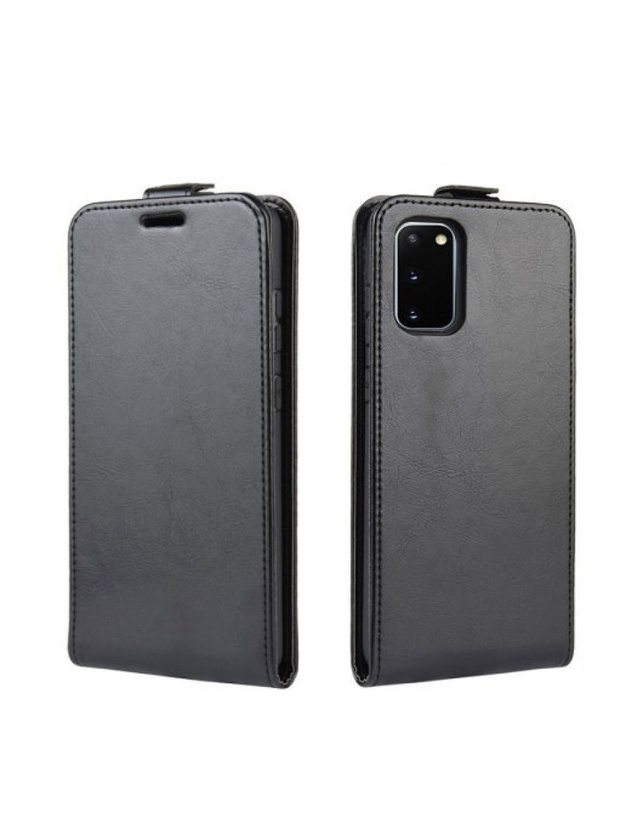 Brodef Flip вертикальный эко кожаный чехол книжка Samsung Galaxy S20 FE черный