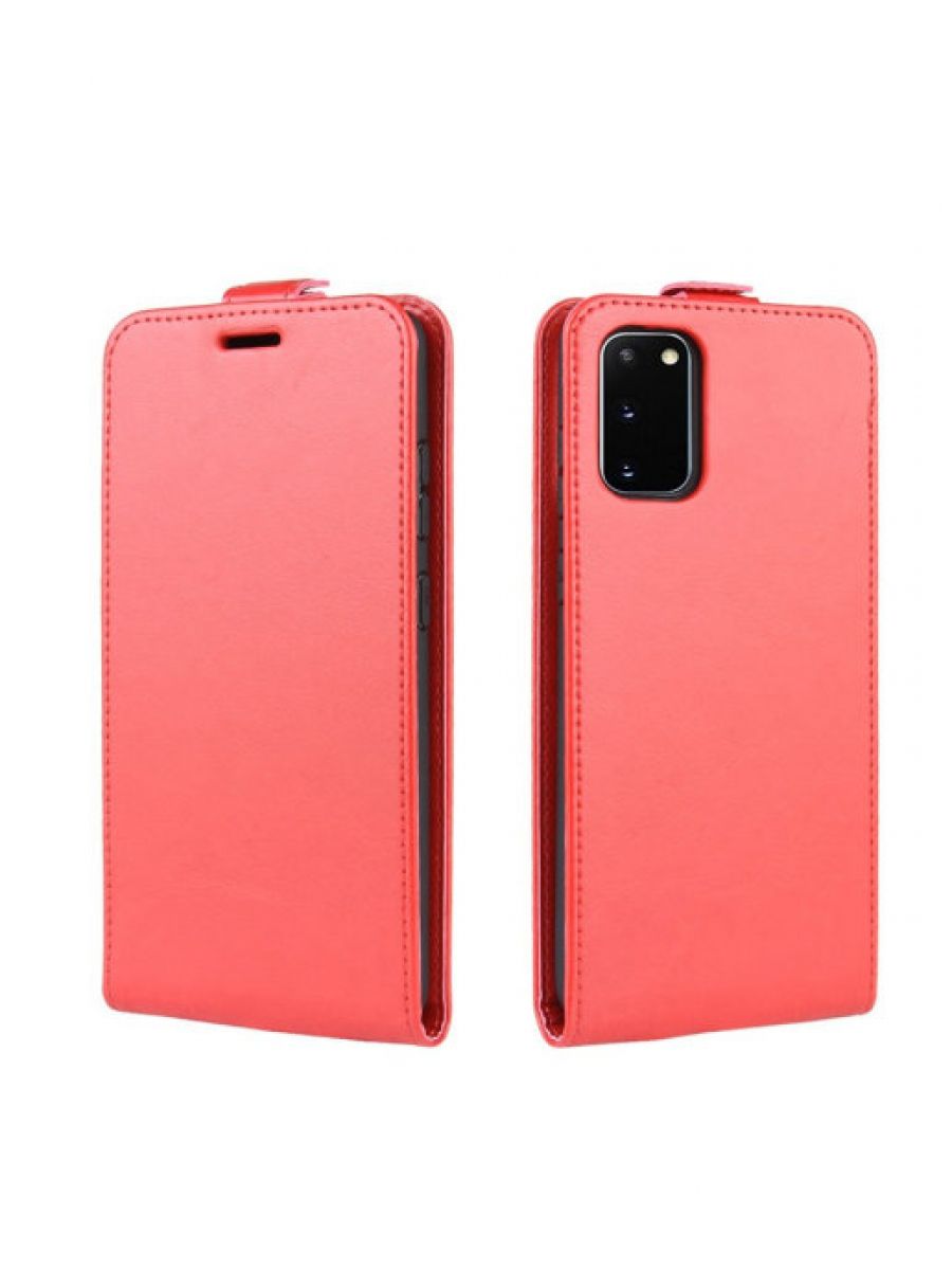 Brodef Flip вертикальный эко кожаный чехол книжка Samsung Galaxy S20 FE красный
