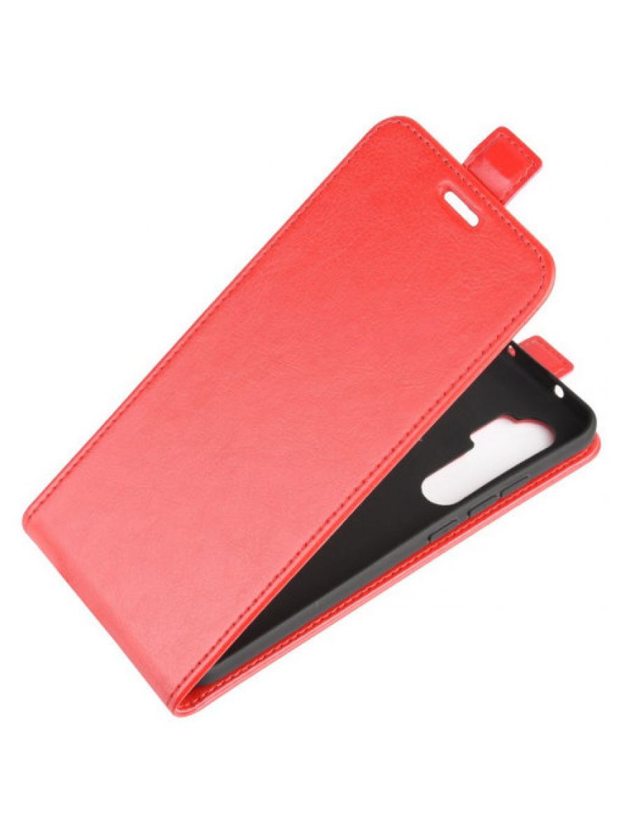 Brodef Flip вертикальный эко кожаный чехол книжка Xiaomi Mi Note 10 Lite красный