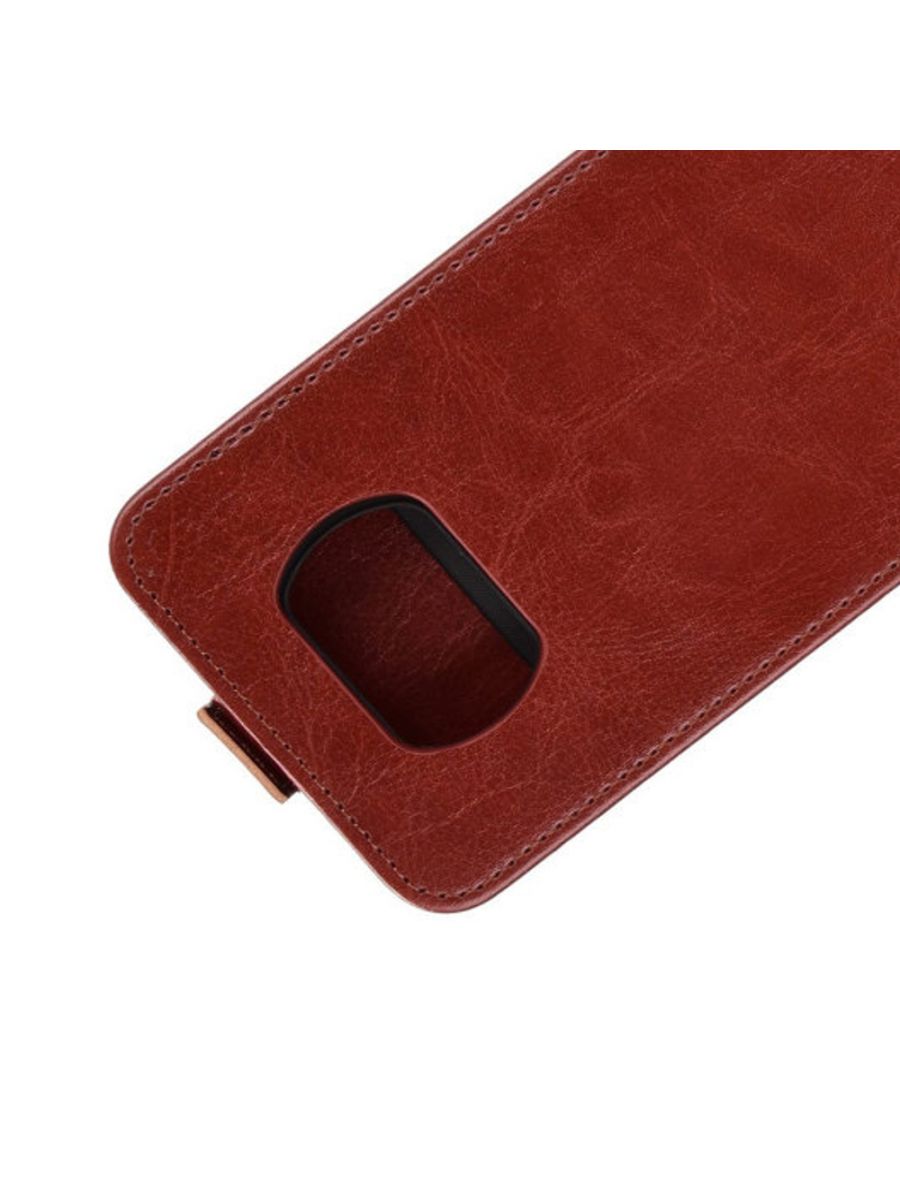 Brodef Flip вертикальный эко кожаный чехол книжка Xiaomi Poco X3 NFC Коричневый