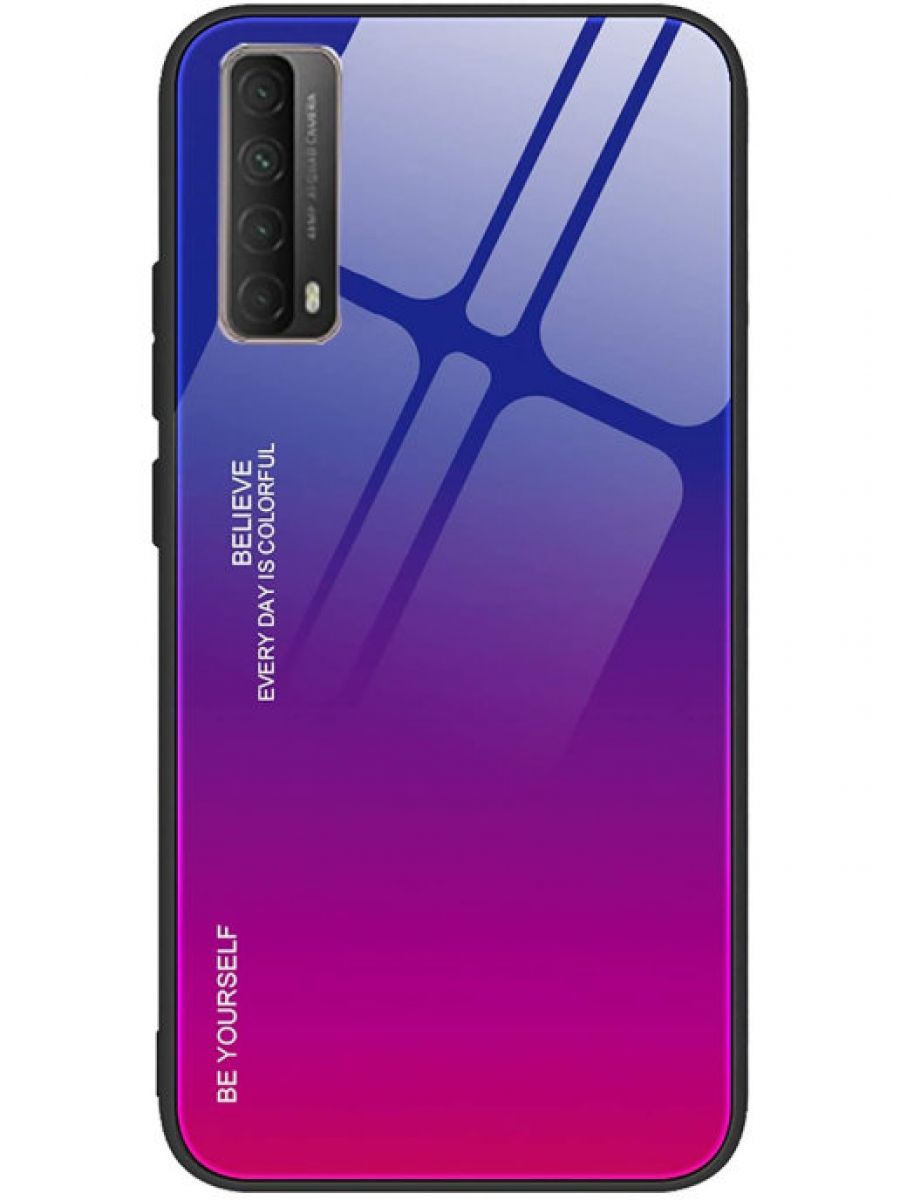 Brodef Gradation стеклянный чехол для Gradation Градиентный чехол из стекла и силиконового бампера для Huawei P Smart 2021 фиолетовый