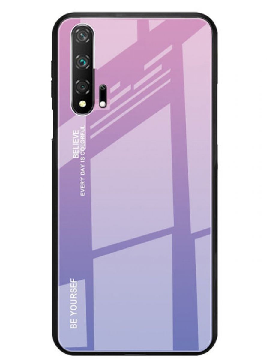 Brodef Gradation стеклянный чехол для Huawei Honor 20 Pro розовый