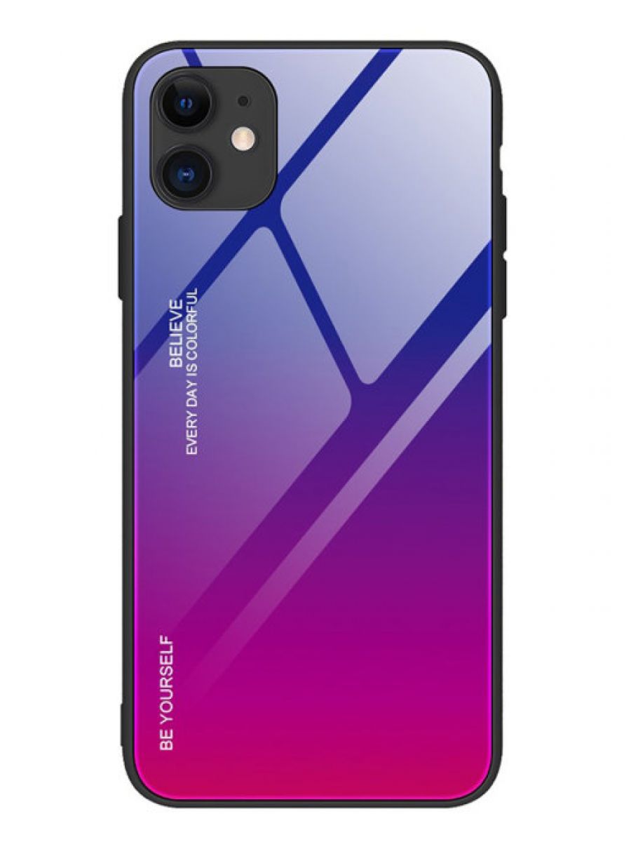 Brodef Gradation стеклянный чехол для iPhone 12 / 12 Pro фиолетовый