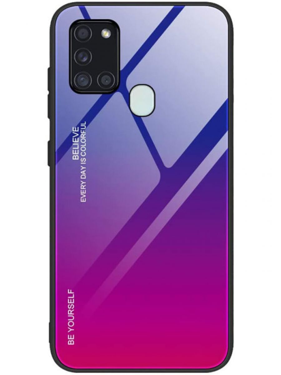 Brodef Gradation стеклянный чехол для Samsung Galaxy A21s фиолетовый