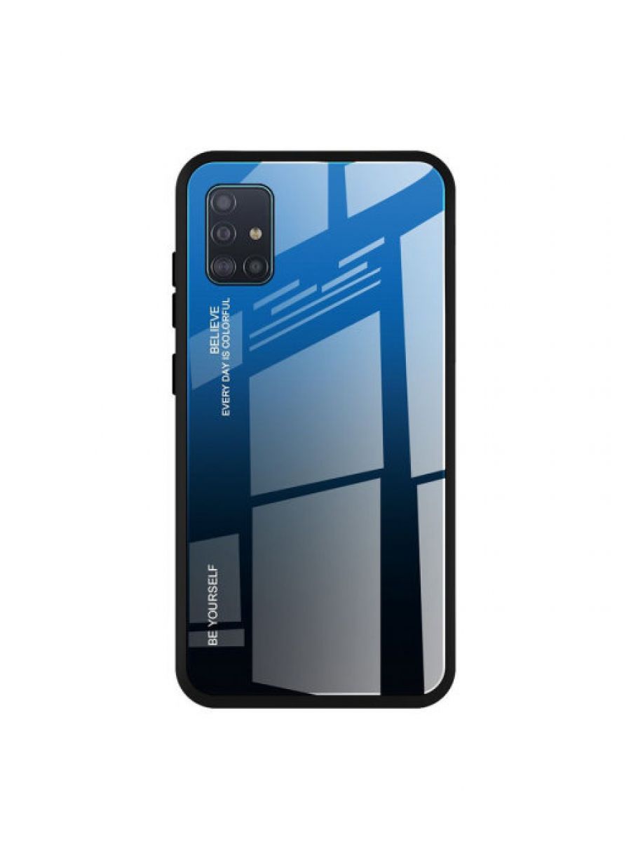 Brodef Gradation стеклянный чехол для Samsung Galaxy A51 синий