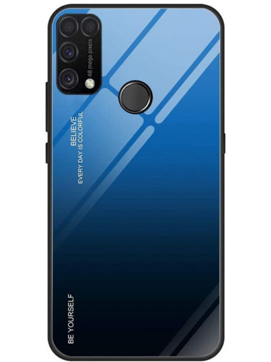 Brodef Gradation стеклянный чехол для Samsung Galaxy M31 синий