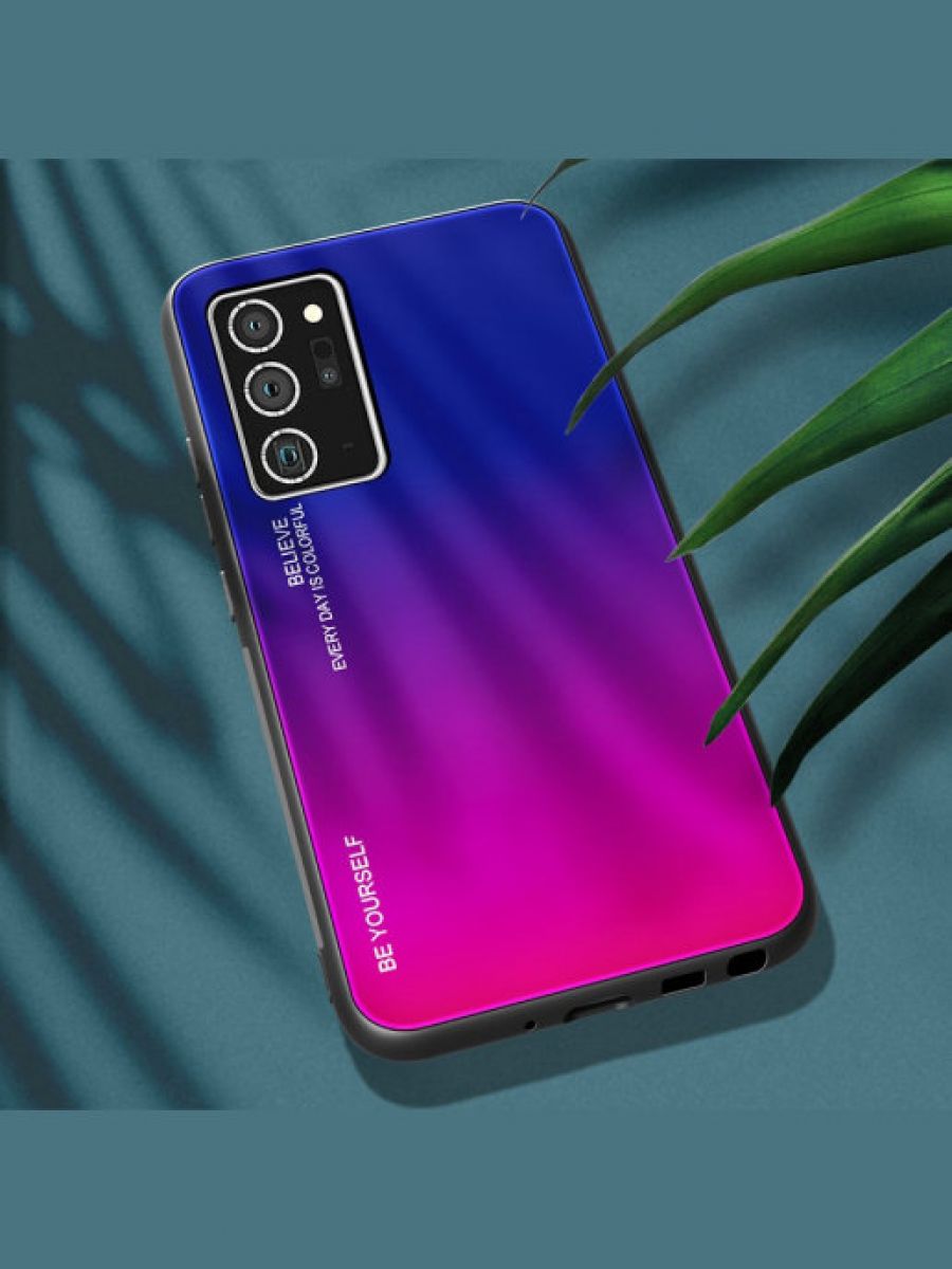 Brodef Gradation стеклянный чехол для Samsung Galaxy Note 20 фиолетовый