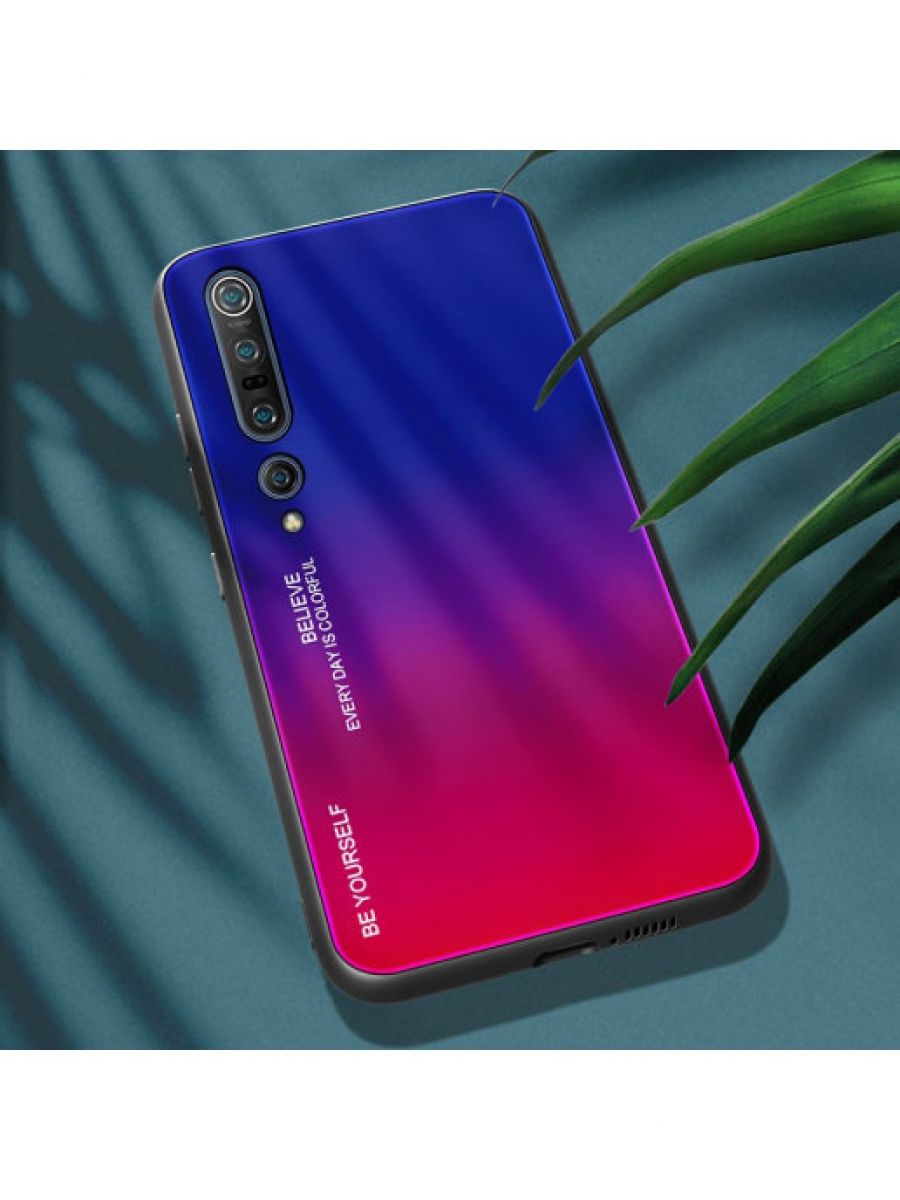 Brodef Gradation стеклянный чехол для Xiaomi Mi 10 фиолетовый