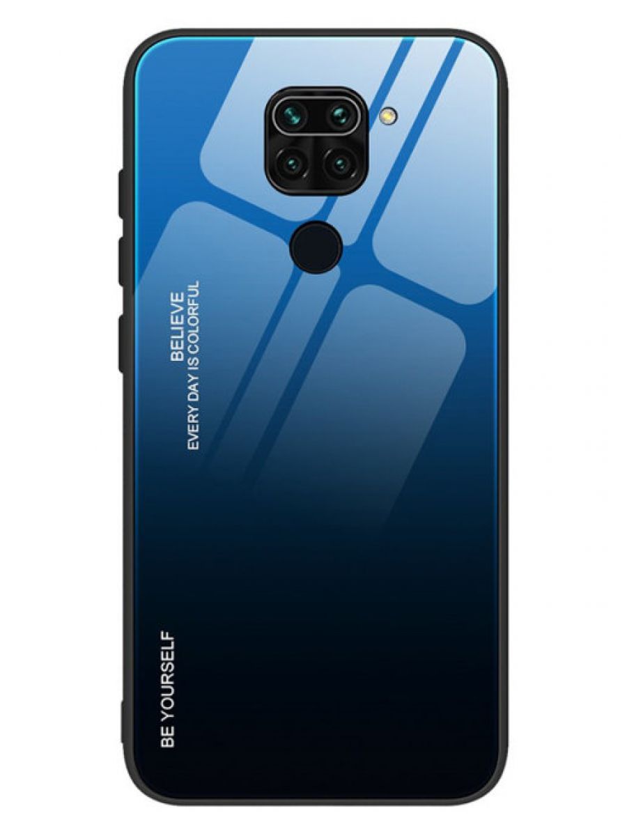 Brodef Gradation стеклянный чехол для Xiaomi Redmi Note 9 синий