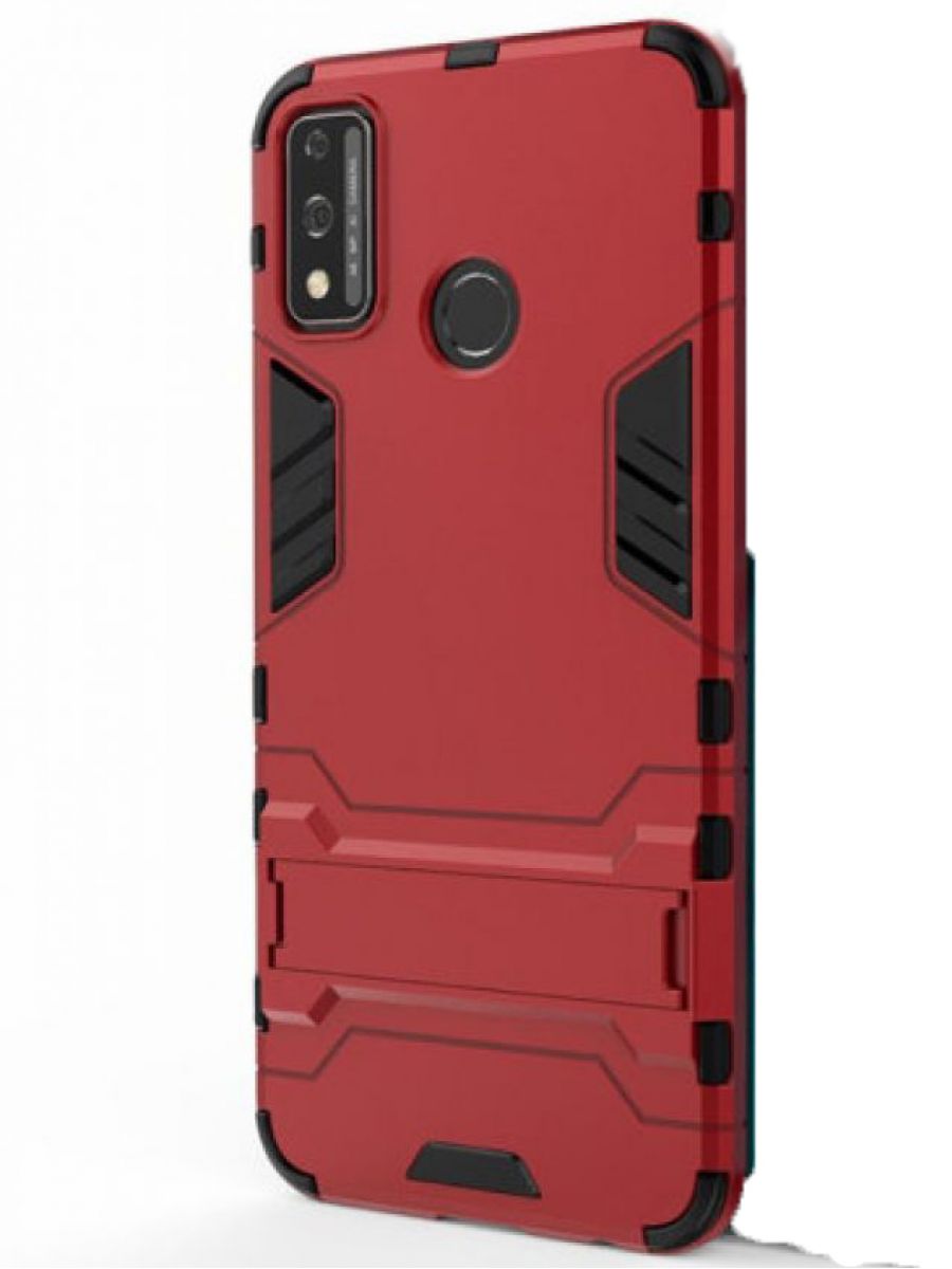 Brodef IRON Противоударный с подставкой чехол для Huawei Honor 9X lite красный