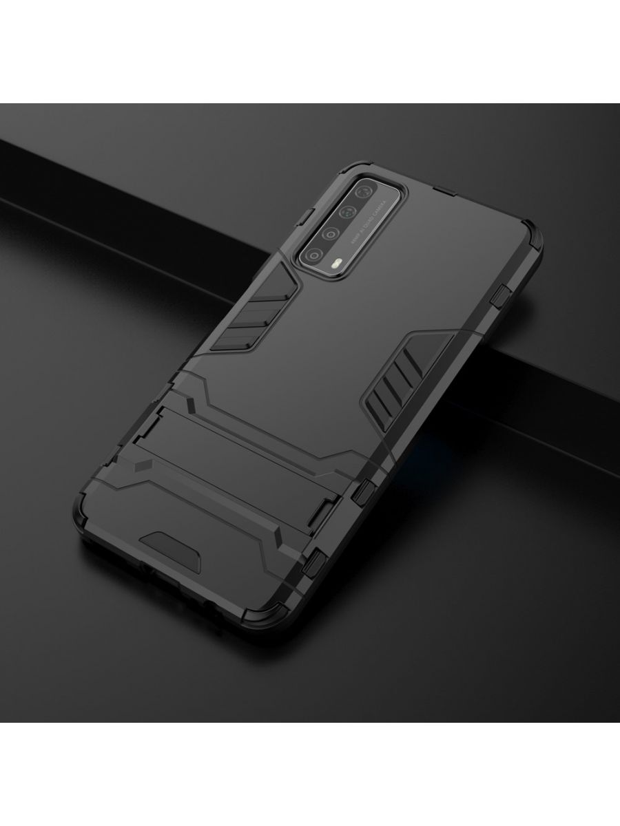 Brodef IRON Противоударный с подставкой чехол для Huawei P smart 2021 Черный